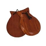 Spanish Castanets, Mahogany Wooden Hand Percussion Castanets 57 mm x 78 mm Rhythm Instrument for Flamenco Practice, Folk Music, Studio Rehearsal, Cultural Events and Stage Use