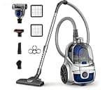 HawKam Canister Vacuum, Upgraded 1600W Bagless Canister Vacuum Cleaner, Auto Cord Rewind, H13 HEPA Filter, 4Qt Large Capacity, 5 Tools for Hard Floors, Carpet, Pet, Upholstery, Tiles, Purple