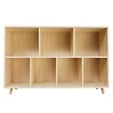 ZCTQWRSD Wooden 7-Cube Display Storage Organizer, 2-Tier Versatile Open Bookshelf with Legs for Home Office, Living Room, Study, Space-Saving Design, Holds Books, Baskets & Decor