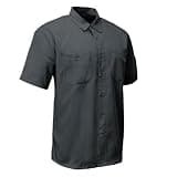 MMCC Men’s Super Duty Classic Mechanic Button-Up Shop Shirt w/Microfiber Cleaning Panel - Dual Chest Pockets - Large