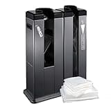 Durablesta Rainy-Day Lobby Protection System, Automatic Wet Umbrella Bag Dispenser with 2000 Bags, Dual Slot Stainless Steel Wrapper for Facility Management and Safety(Black)