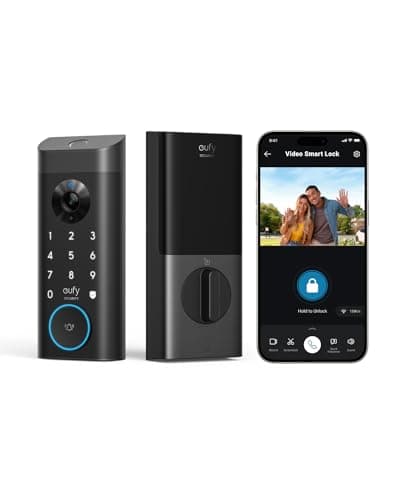 eufy Security Video Smart Lock E330, 3-in-1 Camera+Doorbell+Fingerprint Keyless Entry Door Lock, Smart Built-in Wi-Fi Deadbolt for Front Door, Auto Lock, 8 GB Built‑in Storage, Easy Installation