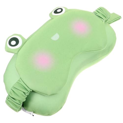 Unomor Plush Travel Eye Cover Pillow with Neck Support for Adults, Soft Animal Neck Pillow for Airplane Car Train Sleep, 2-in-1 Sleep Mask and Headrest Cushion