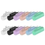 Miady 2-Pack 5000mAh Mini Portable Charger with Built-in Type C Connector, Ultra-Compact USB-C Output Charging Small Power Bank (Black+White+Lake Green+Clove Purple+Cream Blue+Champagne Pink)