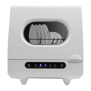 5 Programs Countertop Dishwasher, Portable Mini Dishwasher with Inlet/Drain Hose, 162℉ High-Temp, Max Water Consumption 1.32gal, Low Noise 55dB, Suitable for 2-6 Sets Tableware