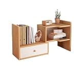 WANGHAI2024M Bookcases Expandable Desktop Bookshelf with Drawer Artificial Board Countertop Organizer Rack
