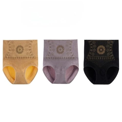 dDanke 3 Pack Women's Seamless High-Waisted Tummy Control Butt Lifter Panties Shapewear Briefs (Medium) Multi