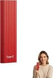 Rvikurc 48TB Large-Capacity Type-C Portable Mini SSD,Portable External SSD,48 TB External Hard Drive,Ultra Slim & Lightweight External Storage for Laptop, PC, Mac, Android,Red