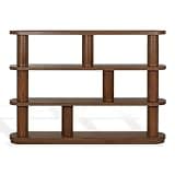 SAFAVIEH Couture - Eleonora Bookcase - Walnut - Modern 3-Shelf Open Bookcase - Sculptural Display Storage Furniture for Living Room, Home Office, Bedroom, 84" W x 14" D x 60" H (SFV4281A)