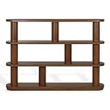 SAFAVIEH Couture - Eleonora Bookcase - Walnut - Modern 3-Shelf Open Bookcase - Sculptural Display Storage Furniture for Living Room, Home Office, Bedroom, 84" W x 14" D x 60" H (SFV4281A)