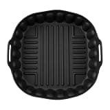 HBH Enterprises Reusable Silicone Air Fryer Liner, Food Grade Silicone Basket, Non-Stick, Heat Resistant, Dishwasher Safe, Reusable Air Fryer Accessory for 5-6 QT Air Fryers, Black