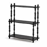 Yunmeryker Three-Tiered Wood Display Shelf, Vintage Ethnic Bookshelf, Small Storage Shelves, for Desktop & Counter
