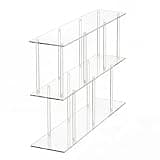 3-Tier Acrylic Low Bookshelf 11.8''D X 47.2''W X 24.6''H Cube Organizer Shelf with Large Storage Easy Assembly for Home Office Living Room Bedroom
