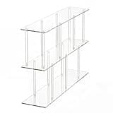 3-Tiers Acrylic Low Bookshelf 11.8''D X 47.2''W X 24.6''H Horizontal Bookshelf with Large Storage Clear Long Bookcase Easy Assembly for Office Living Room Bedroom