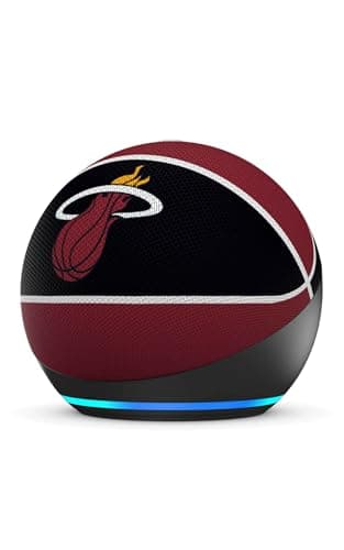 Amazon Echo Dot (newest model) | Officially Licensed NBA Limited-Edition | Miami Heat
