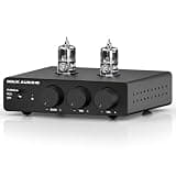 Tube Preamp MM Phono Stage HiFi Stereo Preamplifier w/Low Pass Filter, SUB Out