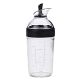 YunJove Salad Container Bottle Universal Manual Sauces Mixer Juice Mixing Bottle Resistant 8.4 with Measurement, Black