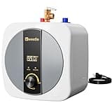 2.5 Gallon Electric Mini Tank Water Heater, 110V 1500W Under Sink Hot Water Heater with Digital Display & Pressure Relief Valve, Instant Hot Water for Kitchen, Hair Salon, RV, Wall or Floor Mount