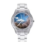 NTVOWPZO Three-Hand Analog Stainless Steel Watches for Men Easy Reader