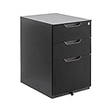 Amazon Basics 3-Drawer Mobile File Cabinet with Lock, Rolling Filing Cabinet for Hanging Files, Black, 20.71" D x 15.51" W x 24.29" H