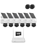 Anlapus Indoor Outdoor Home Security Camera, 6 x 2.5K Pan/Tilt Wireless Solar Cam System with Solar Panel and 2 x 3MP 2K Magnetic Window Camera with Angle Mount, AI Detection, Color Night Vision