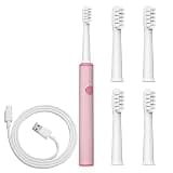Electric Toothbrush for Little Ones, Ages 5-12, Cartoon Design, IPX7 Waterproof, Type-C Charging, Includes 4 Brush Heads, 3 Brushing Modes