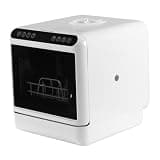 Xevaldric Countertop Dishwasher with 6L Built-in Water Tank Automatic Dishwasher No Hookup Needed High-Temp& Air-Dry Function for Apartments