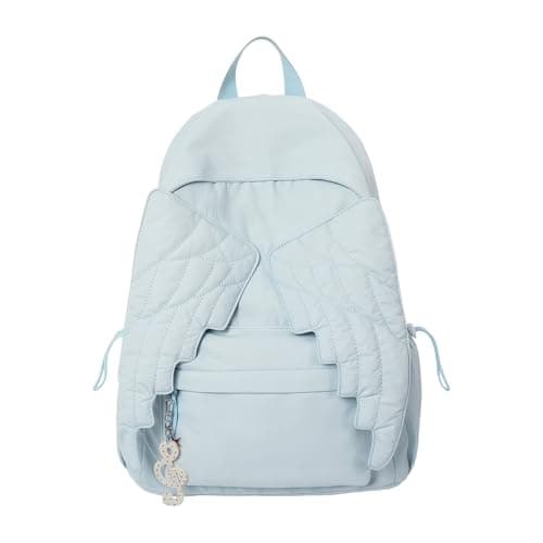Kfwfuaee Wing Detail Backpack Large Capacity Ergonomic Nylon Comfortable for Daily Use Women Backpack