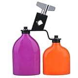 Outdoor Orange and Purple Cowbell, Metal Cow Bell with Wooden Fish Design, Loud Handheld Cattle Bell for Cheers Sport Games Wedding Events and Farm Use