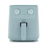 GreenLife 4.5QT Air Fryer, Mechanical Dial Controls, PFAS-Free Ceramic Nonstick Drawer, Adjustable Temp & Timer, LED Indicator, Oil-Less Cooking, Dishwasher Safe, Compact Family Size, Blue