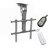 UIYTJRT Motorized Ceiling TV Mount, Hidden Drop Down TV Lift, Fits 32-70 Inch TVs Motorized TV Stand, with Remote Control Motorized TV Mount, 0-85° Flip Down Electric TV Lift,