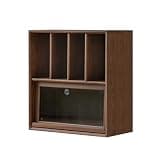 Vadisun Solid Wood Modular TV Stand, Walnut Finish Freestanding Bookshelf, Storage Cabinet Buffet Sideboard, Open Display Bookshelf Storage for Living Room Bedroom Home Office