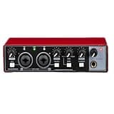 2x2 Usb Audio Interface, High Fidelity External Sound Card, 48v Phantom Power, Low Noise Anti Distortion, Low Latency Plug And Play, For Recording Streaming Podcasting
