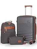 CONCEPTEN Carry On Luggage 22x14x9 Airline Approved, 20-inch Hard Shell Suitcases with Wheels, ABS Lightweight Carry on Suitcase with TSA Lock