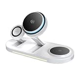 UZLNL 25W Foldable 3 in 1 Charging Station for Apple, Qi2.2 Certified Magnetic Wireless Charger Station for iPhone 17 16 15 14 Pro Max 13 12 11,Apple Watch,Airpods,Sliver (Adapter Included)