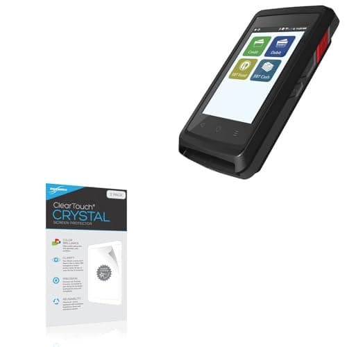 BoxWave Screen Protector Compatible With Dejavoo QD3 mPOS Terminal - ClearTouch Crystal (2-Pack), HD Film Skin - Shields From Scratches