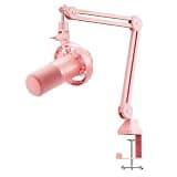 MAONO PD200W Hybrid Wireless Podcast Microphone for PC, XLR USB Dynamic Mic Kit with Boom Arm, Software, Noise Cancellation, for Vocal Recording, Streaming, Content Creation, Home Studio, Pink