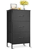 AODK Dresser for Bedroom Nightstand Small Dressers Chest of Drawers End Table for Living Room, Closet Dresser with 3 Storage Drawers Organizer Clothes, Black