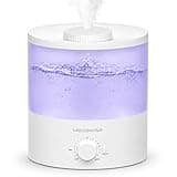 Megawise Cool Mist Humidifiers for Bedroom, 2L Tank Ultra-Quiet Humidifier for Large Room, 40H Runtime with 7 Color Ambient Light, Auto Shut-Off Protection