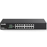 Tenda 16 Port Gigabit Ethernet Switch | Desktop/Rackmount Network Switch | 16*10/100/1000Mbps Shielded Ports | Unmanaged | Plug & Play | Traffic Optimization | Metal | Quiet for SOHO & Home (TEG1016D)
