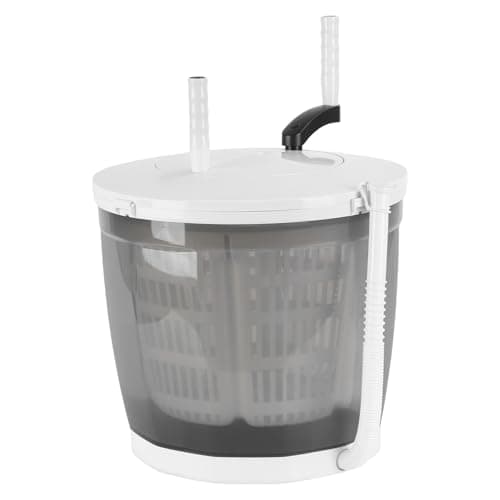 Fenudox Hand Crank Spin Dryer, 2-in-1 Non-Electric Portable Washing Machine, Holds up to 2 kg, Dual Wash Cycles, Compact Design, Manual Traveling Outdoor Washing Machine Grey and Blue Light Grey