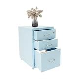 LiHUiee File Cabinet, 3-Layer with Lock (Blue)