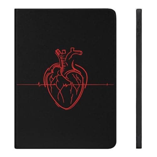Nurse and Heart EKG Nursing Tablet Case with Pen Holder Non-Slip Protective Cover Compatible for IPAD Air4/Air5 (10.9in)