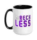 Purple Color W-reck-less Purple Graphic Ceramic Mug, Black/White, 15oz