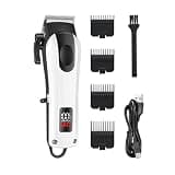 DAXXIN Hair Clippers, Professional Clipper Hair Cutting Machine Rechargeable Hair Trimmer Blade Cordless Electric Trimmer Men Barber(White)