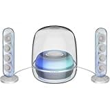 Harman Kardon SoundSticks 5 2.1-Channel Bluetooth Speaker with HDMI - White - 3-Way Speaker Design with Multicolor Light Show - Music Streaming & Auracast Multi-Speaker Connection