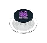 Support Lupus Awareness Month Purple Ribbon PopSockets PopGrip for MagSafe