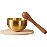 Copper Singing Bowl Ornament, 1.26 Inches, Beautiful Sound, Relaxing Pedestal Bowl for Meditation, Mindfulness, Healing