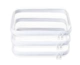 WELPIRT 3-Pack Medium Clear Hard Shell Zipper Pouches, Clear Zipper Bags, Hard Case Pouches for Purse & Diaper Bag Organizer,and Travel Essentials(3M)