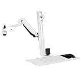 Xoiasth Monitor and Keyboard Wall Mount, Aluminum Alloy Stand/Sit Workstation, Angle Adjustable, with Foldable Keyboard Tray, Max Load 10 Kg (450mm)
